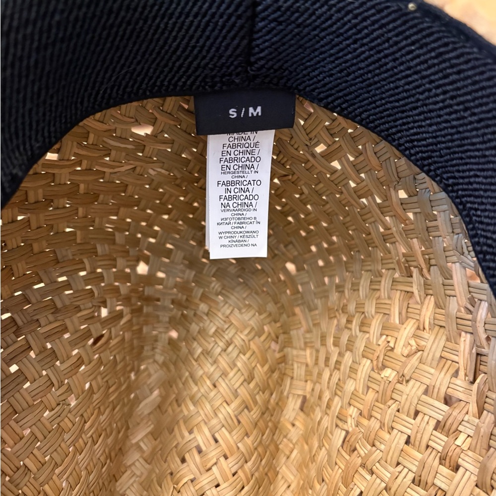 Roxy Straw Sun Hat with Teal Cord and Patterned Edge - Picture 5 of 5
